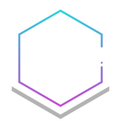 gradient hexagon frame with white background
