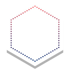 gradient hexagon frame with white background
