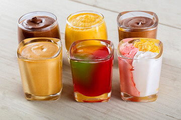 Desserts in glass