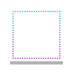 gradient square frame with square white background
