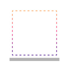 gradient square frame with square white background
