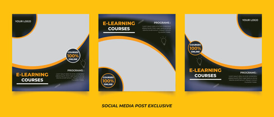 E-learning courses social media posts