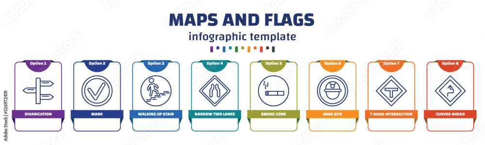 Poster infographic template with icons and 8 options or steps. infographic for maps and flags concept. incl