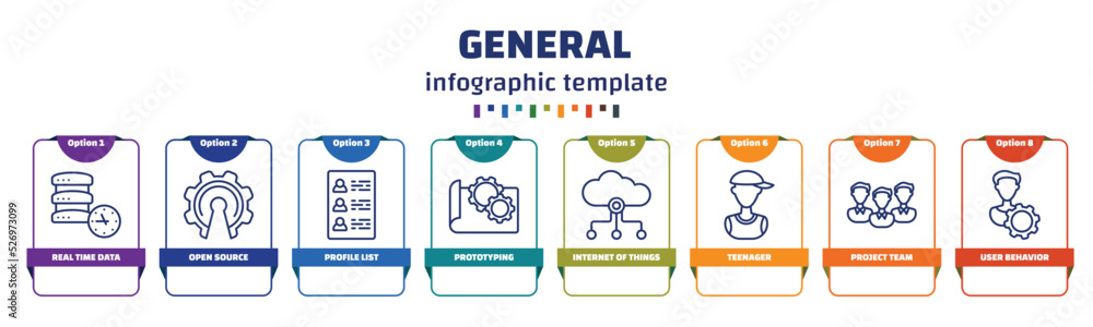 Poster infographic template with icons and 8 options or steps. infographic for general concept. included re