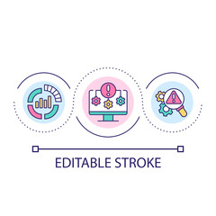 Business risk prediction loop concept icon. Financial analysis program. Forecasting abstract idea thin line illustration. Isolated outline drawing. Editable stroke. Arial font used
