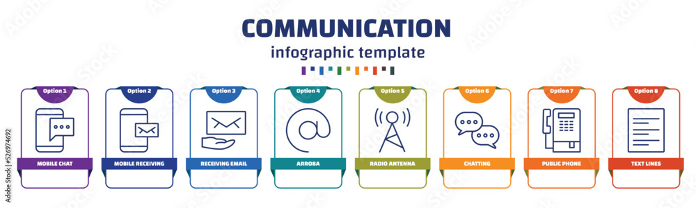 Poster infographic template with icons and 8 options or steps. infographic for communication concept. inclu