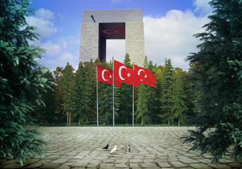 Turkish flag and 30 August Canakkale Victory Day