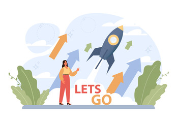 Stimulus concept. Character motivation boost, moving forward