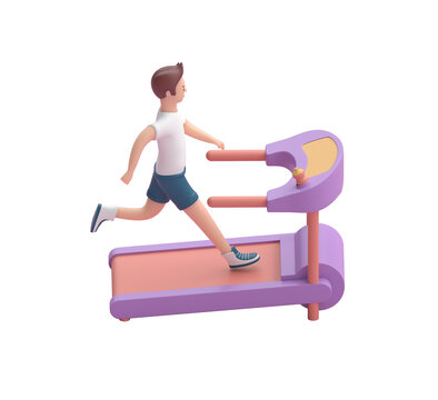 Man Running on a Treadmill