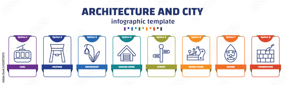 Poster infographic template with icons and 8 options or steps. infographic for architecture and city concep