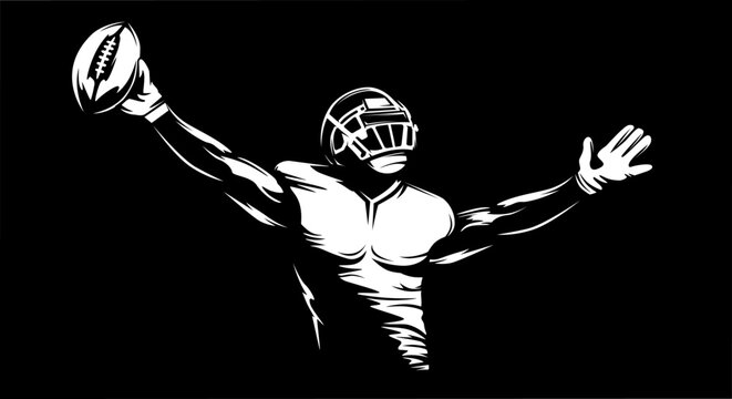 American football player. Quarterback isolated illustration. Football player vector. American football championship. Sport theme vector illustration.