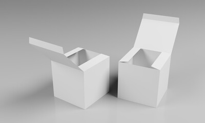 opened box packaging for brand mockup on 3d rendering