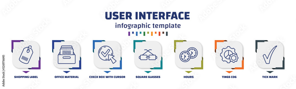 Poster infographic template with icons and 7 options or steps. infographic for user interface concept. incl