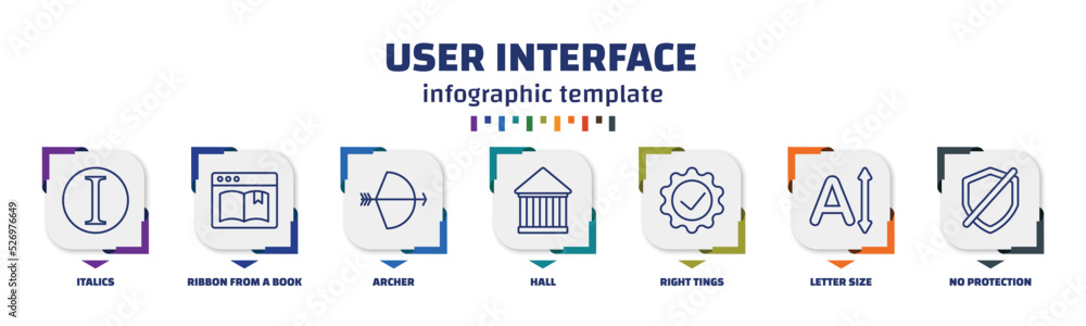 Poster infographic template with icons and 7 options or steps. infographic for user interface concept. incl