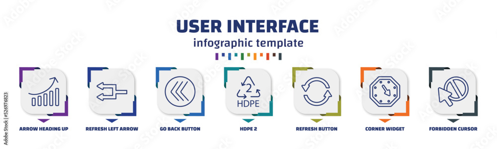 Aufkleber infographic template with icons and 7 options or steps. infographic for user interface concept. incl