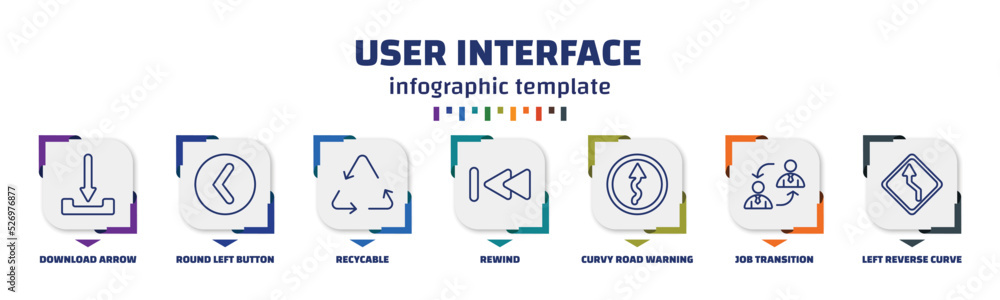Poster infographic template with icons and 7 options or steps. infographic for user interface concept. incl