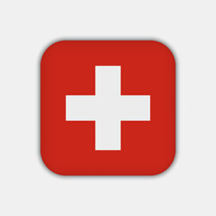 Switzerland flag, official colors. Vector illustration.