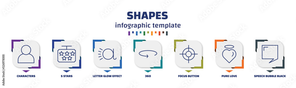 Poster infographic template with icons and 7 options or steps. infographic for shapes concept. included cha