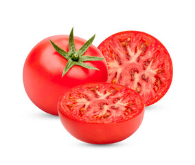Fresh tomatoes isolated on transparent background. (.PNG)