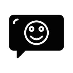 Vector Icons Happy Message Solid Style. Pixel Perfect and Editable Stroke.