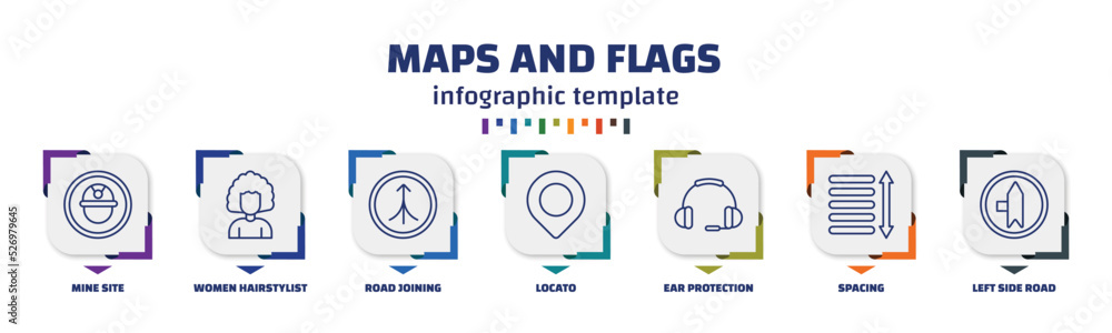 Poster infographic template with icons and 7 options or steps. infographic for maps and flags concept. incl