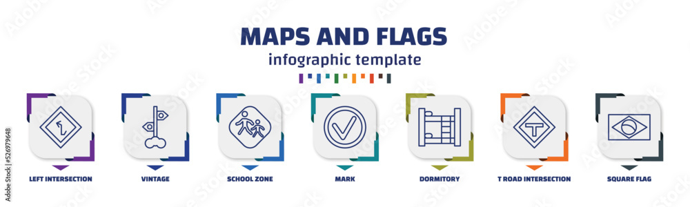 Aufkleber infographic template with icons and 7 options or steps. infographic for maps and flags concept. incl