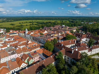Fototapeta na wymiar Czechia. Aerial View of Trebon. Trebon is Historical Town in South Bohemia, Czech Republic, Europe.