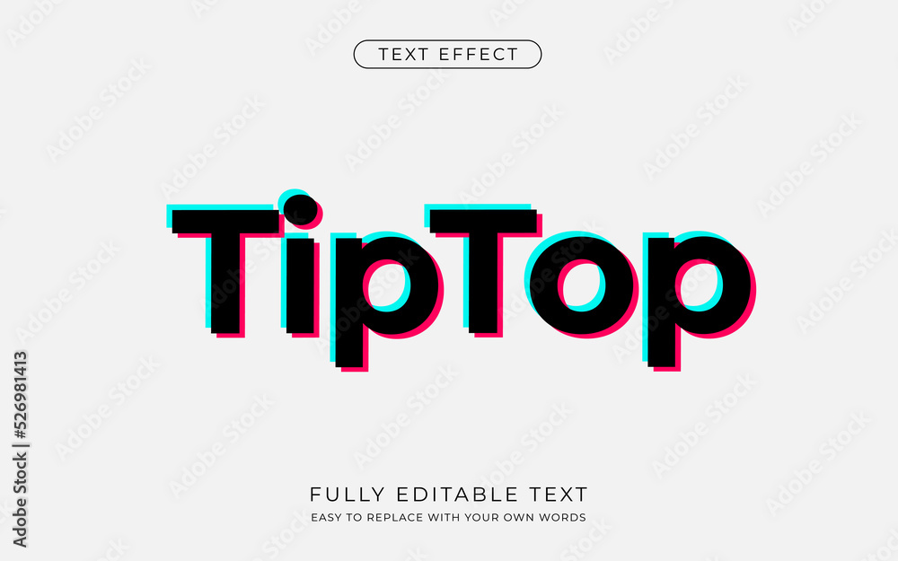 Poster color glitch text effect. editable font style.
