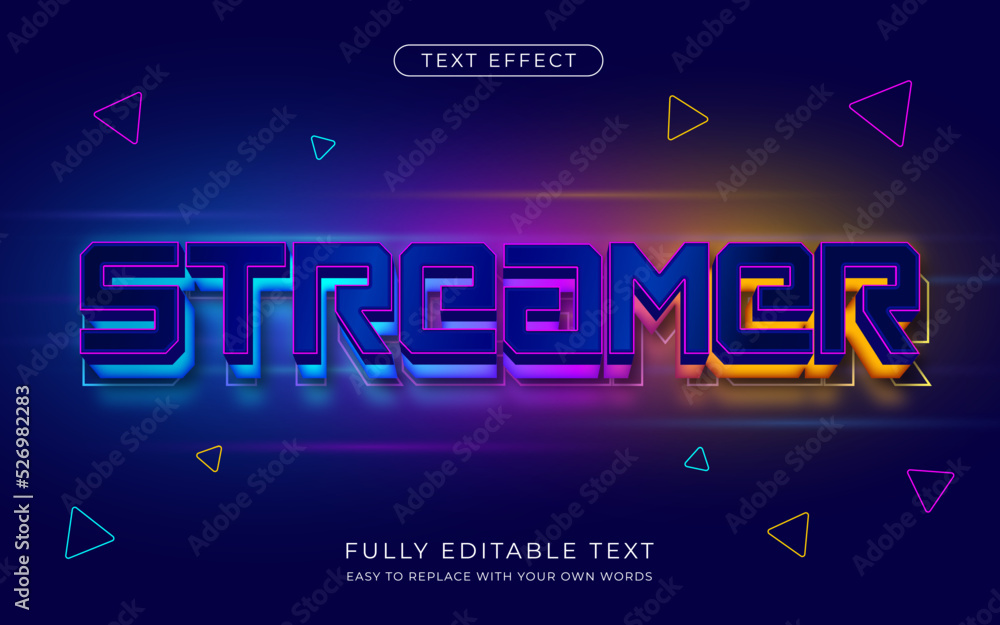 Poster editable text effect-modern multicolored lights style
