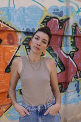 Fototapeta premium model shooting of a woman in bukarest romania 