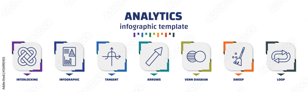 Poster infographic template with icons and 7 options or steps. infographic for analytics concept. included 