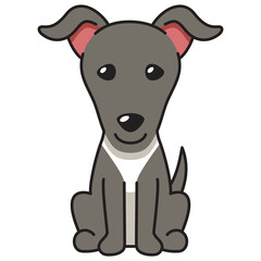 Cartoon character greyhound dog for design.