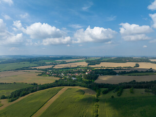 Fototapeta na wymiar Aerial View of Moravian Landscape, Moravia, Czechia. Europe. 