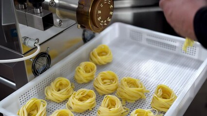 Man working inside pasta factory