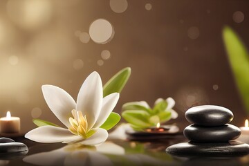 Fototapeta na wymiar massage zen aromatherapy spa beauty background, 3d render, 3d illustration
