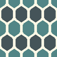 Honeycomb seamless pattern. Hexagon mosaic tiles ornament. Ethnic surface print. Repeated geometric figures background. Ornamental wallpaper. Modern geo design digital paper.