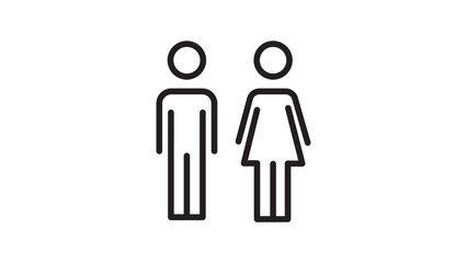 Male and female icon thin line for web and mobile, modern minimalistic flat design vector background.