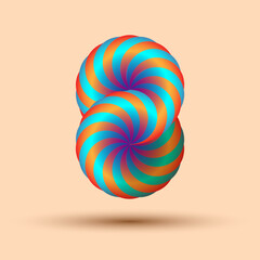 Geometric background from circles. Vector illustration of concentric circles of different colors in one figure. Sketch for creativity.