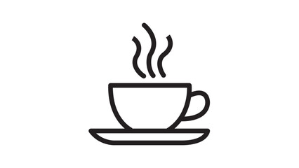Cup of coffee icon. Cup flat icon. Thin line signs for design logo, visit card.