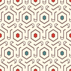 Honeycomb seamless pattern. Hexagon mosaic tiles ornament. Ethnic surface print. Repeated geometric figures background. Ornamental wallpaper. Modern geo design digital paper.