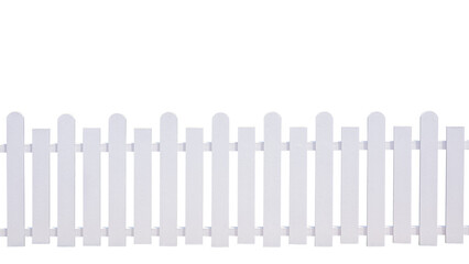 White artificial wooden picket on transparent background, png file