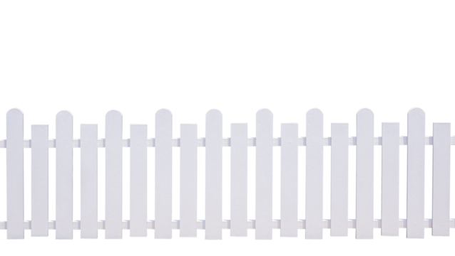 White artificial wooden picket on transparent background, png file