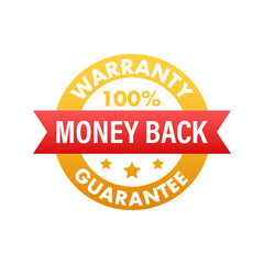 Money back guarantee. Ribbon banner. Sale tag. Sale banner badge. Vector stock illustration