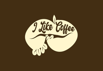 I like coffee t shirt and sticker design template