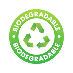 Flat icon with green biodegradable. Eco friendly concept.