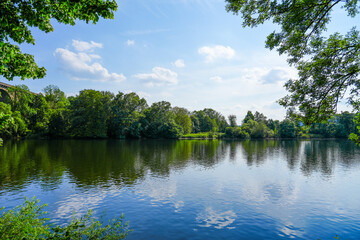 Ruhr with the surrounding nature near Herdecke. Idyllic landscape in the Ruhr area.
