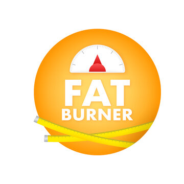 Fat Burner Isolated On White Background. Flat Vector Icon