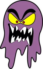 Papier Peint photo Dessiner Monster Creepy Cute Doodle Funny Character - 8 - Collection de dessins animés de monstres d& 39 Halloween