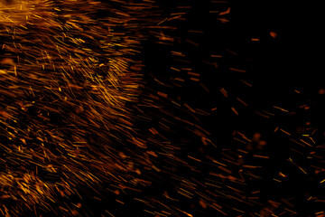 fire flame with sparks on black background