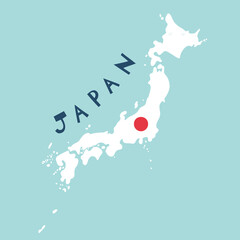 Fototapeta premium Vector hand drawn stylized map of Japan. East map element. Japanese Travel illustration. Asia continent atlas